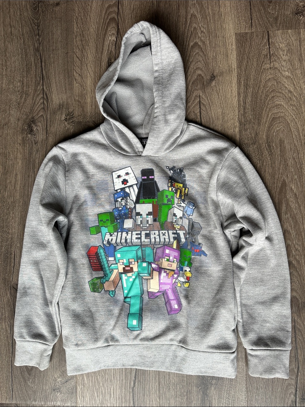 Minecraft Graphic Hoodie - Light Gray